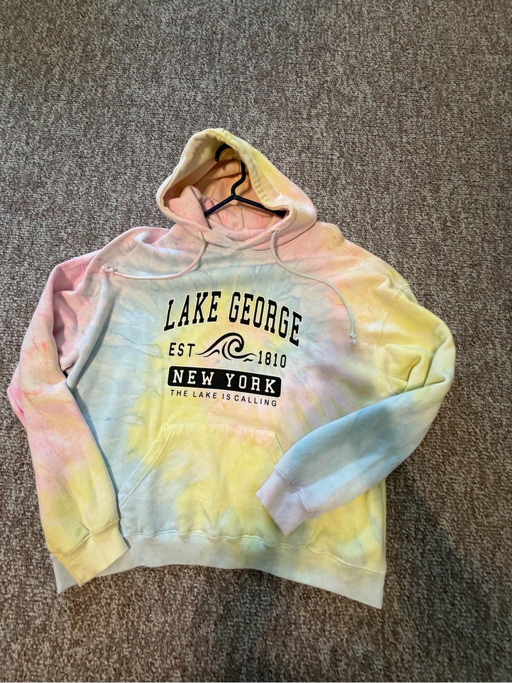 Pastel Tie-Dye Hoodie Sweatshirt. Unisex Crewneck - Pink, Yellow, Blue